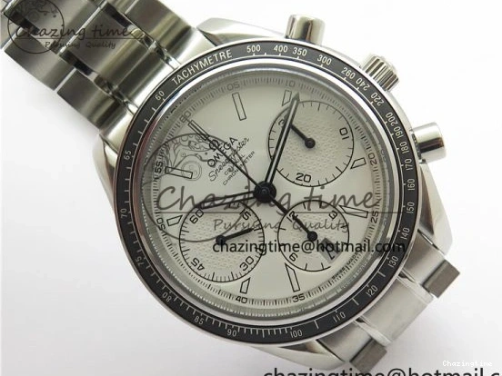 0207 Elegant Speedmaster Racing Master SS HRF 1:1 Best Edition White Dial on SS Bracelet A 7864